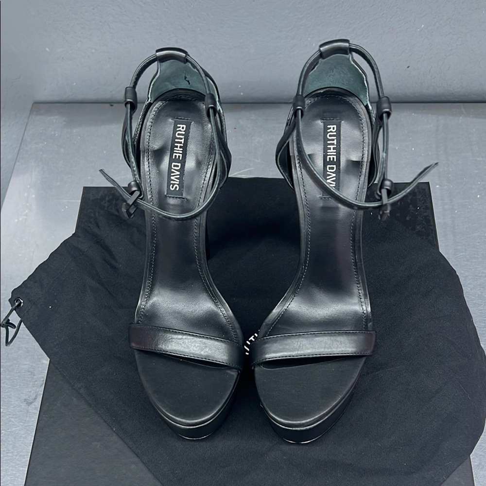 Ruthie Davis Trophy 21 Black Strappy Heels